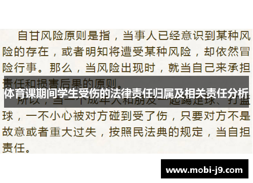 体育课期间学生受伤的法律责任归属及相关责任分析